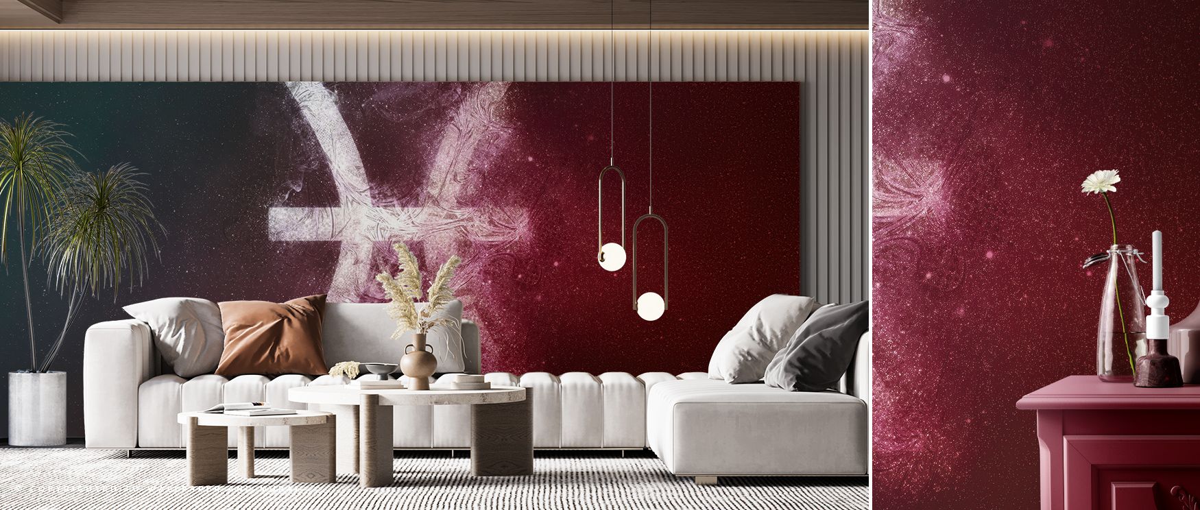 Delicate starlight patterns emerge across Pisces Zodiac of Stars Wallpaper, forming harmony and calm. Each point connects within soft motion, creating rhythm. The mural transforms walls into celestial scenes of elegance, peace, and infinite depth through 