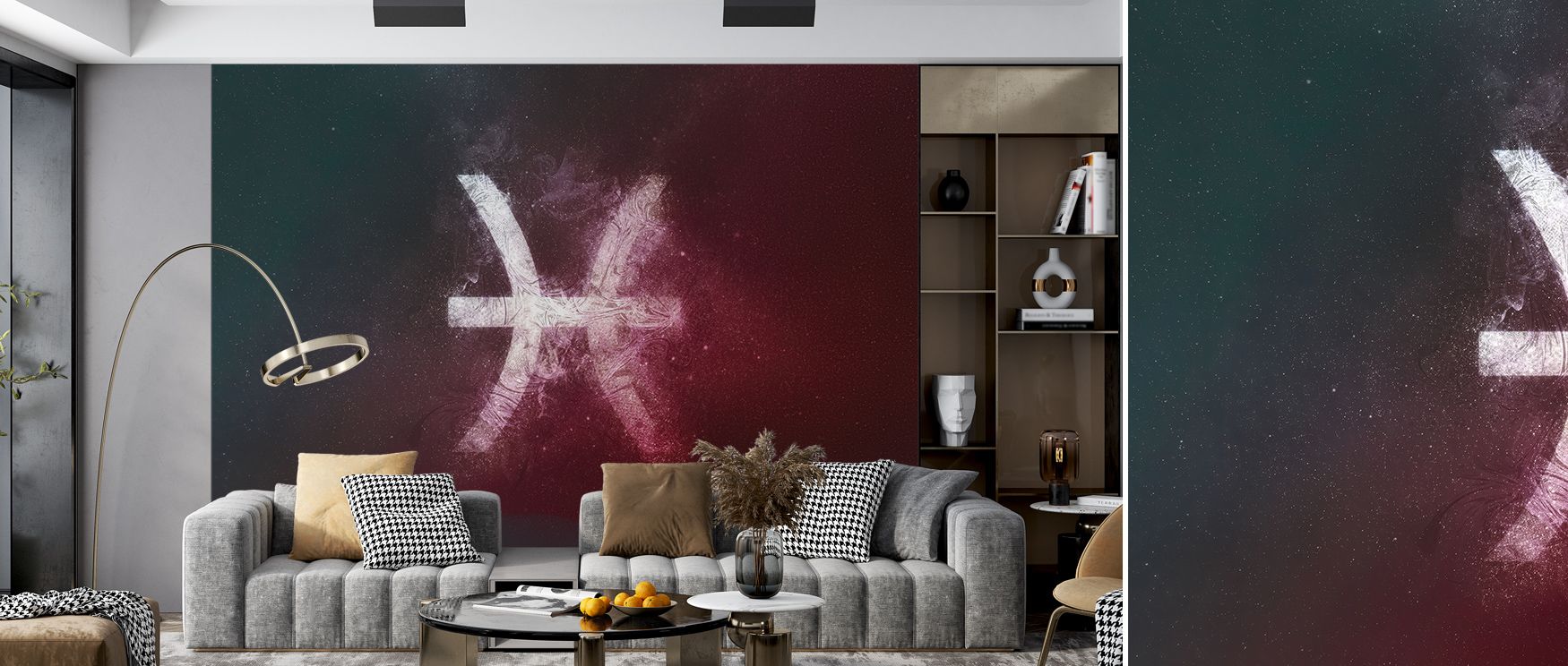 Subtle galactic hues sweep through Pisces Zodiac of Stars Wallpaper, expressing proportion and light. Each constellation embodies tranquility, enriching interiors with cosmic balance and delicate rhythm through refined celestial design naturally.