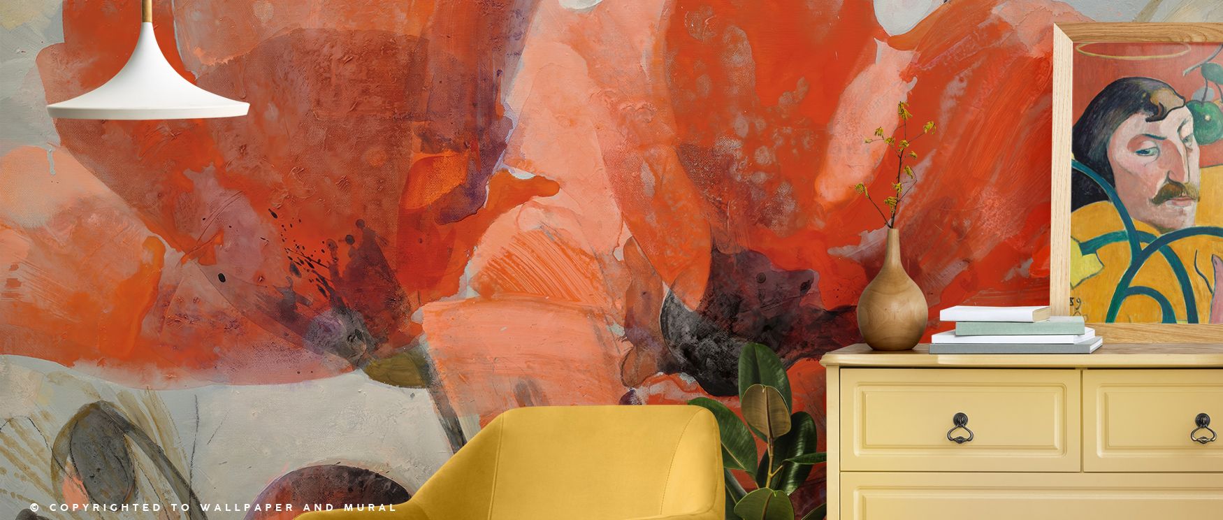 Electric hues shimmer across Popping Wallpaper, capturing energy and contrast. Each color feels kinetic, adding life. The mural transforms interiors into lively environments filled with personality, light, and chromatic motion through tone harmony. 