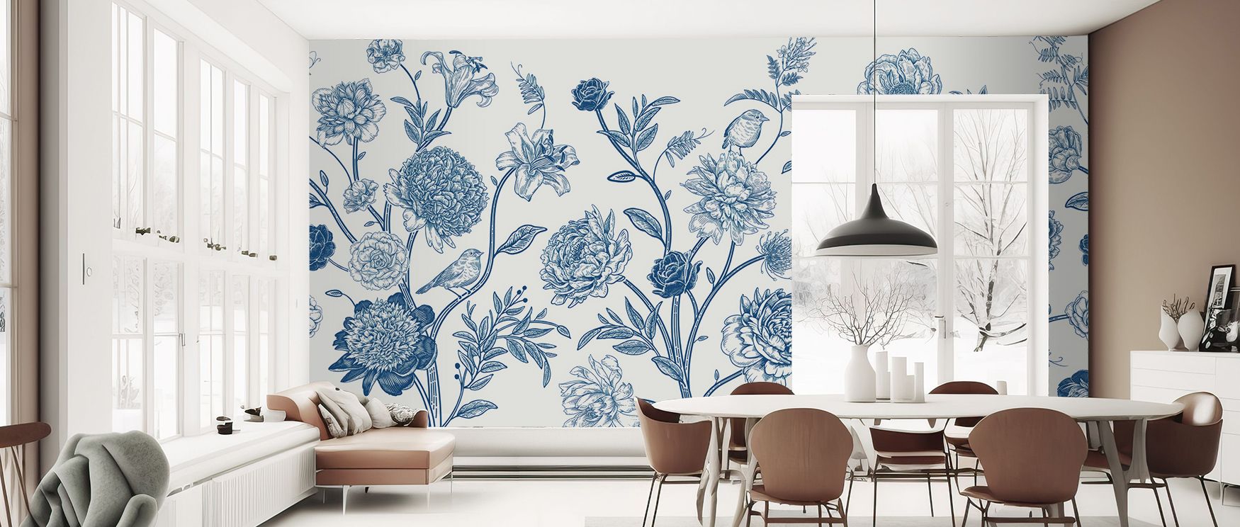 Hues of dusty rose and moss green blend across Proud Victorian Flowers Wallpaper, forming proportion and warmth. Each layer carries grace and softness, enriching interiors with poetic elegance and timeless natural balance through artistic rhythm.
