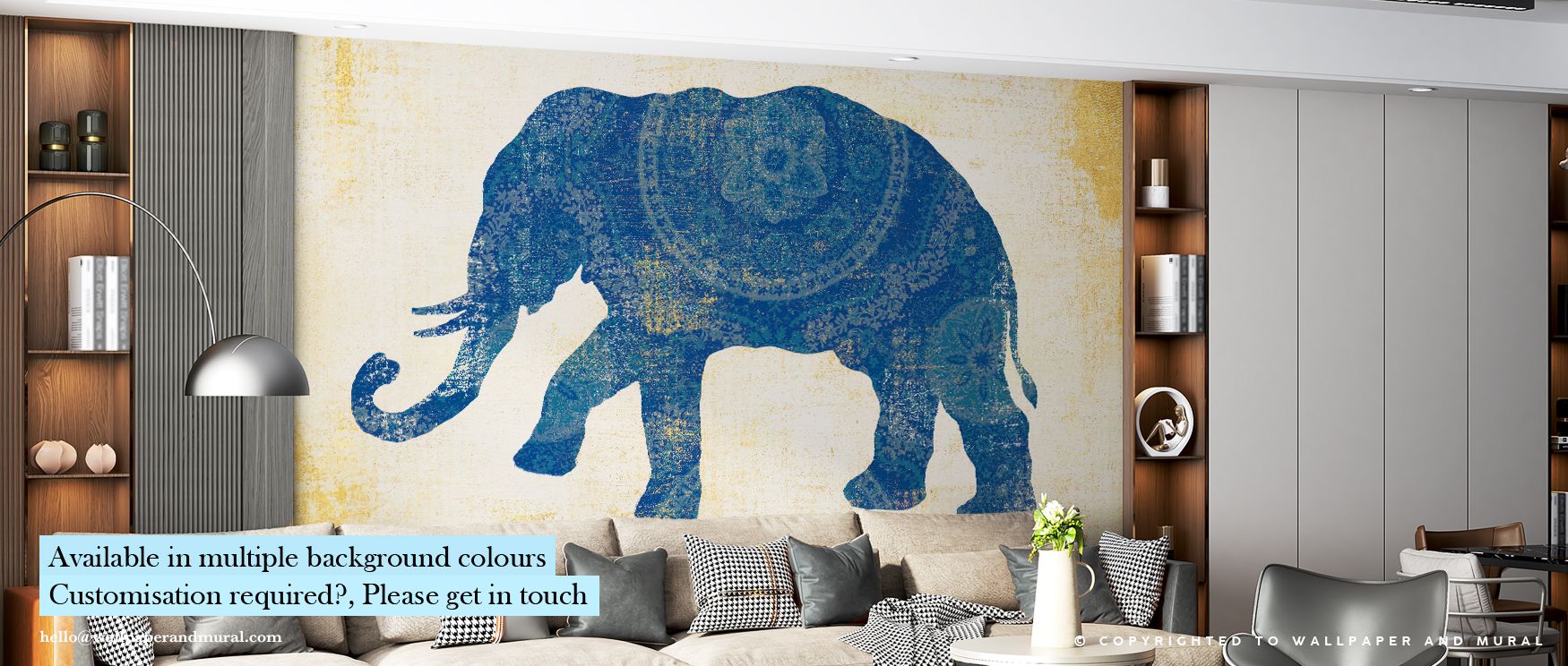 Evoking ancient pageants, Raja Elephant II Wallpaper depicts elephants draped in jewelled harnesses, forming a tapestry of royal symbolism. The subdued metallic sheen enriches every surface, infusing rooms with timeless splendour and meditative elegance t