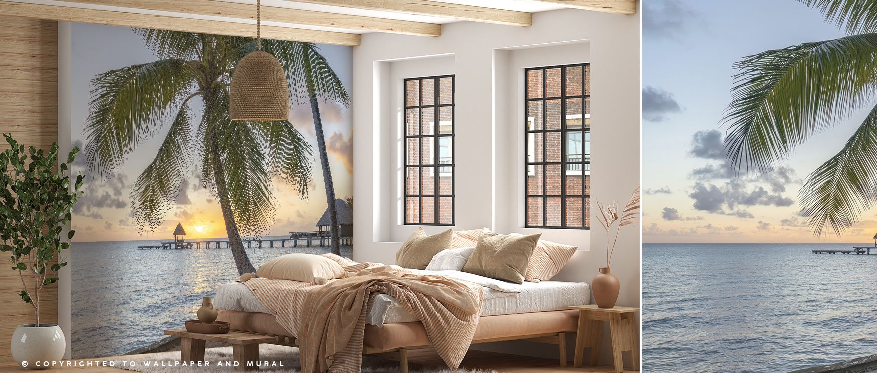 This design celebrates the poetic rhythm of the setting sun, where every color glows with gentle intensity. Rangiroa Sunset transforms rooms into sanctuaries of light and comfort, bringing the energy of the tropics into modern interiors filled with warmth