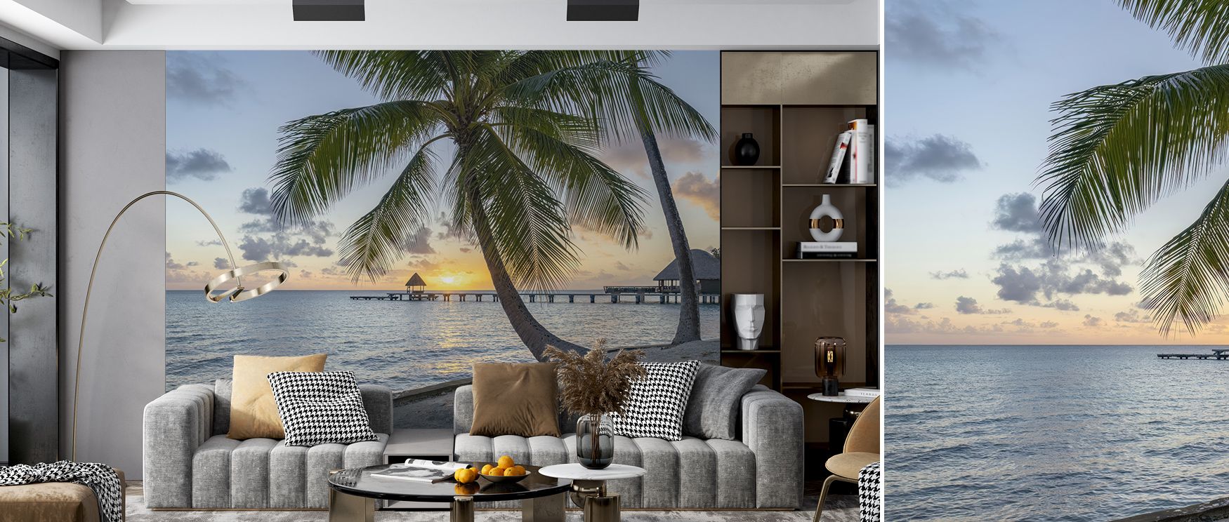 Embracing the spirit of dusk, Rangiroa Sunset Wallpaper bathes interiors in coral warmth and violet calm. It mirrors the harmony between ocean and sky, evoking feelings of escape and timeless elegance.