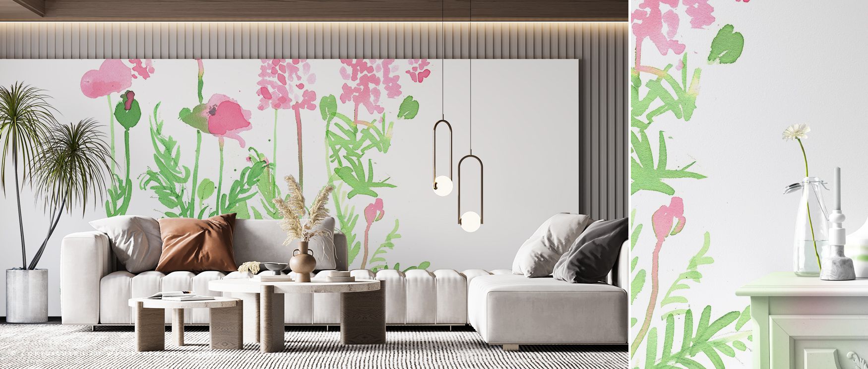 Ranunculus Wallpaper embraces the beauty of nature’s rhythm, its patterns unfolding in harmony and peace. The design’s serene repetition and layered tones create a visual lullaby, perfect for soft, luminous spaces of comfort. 