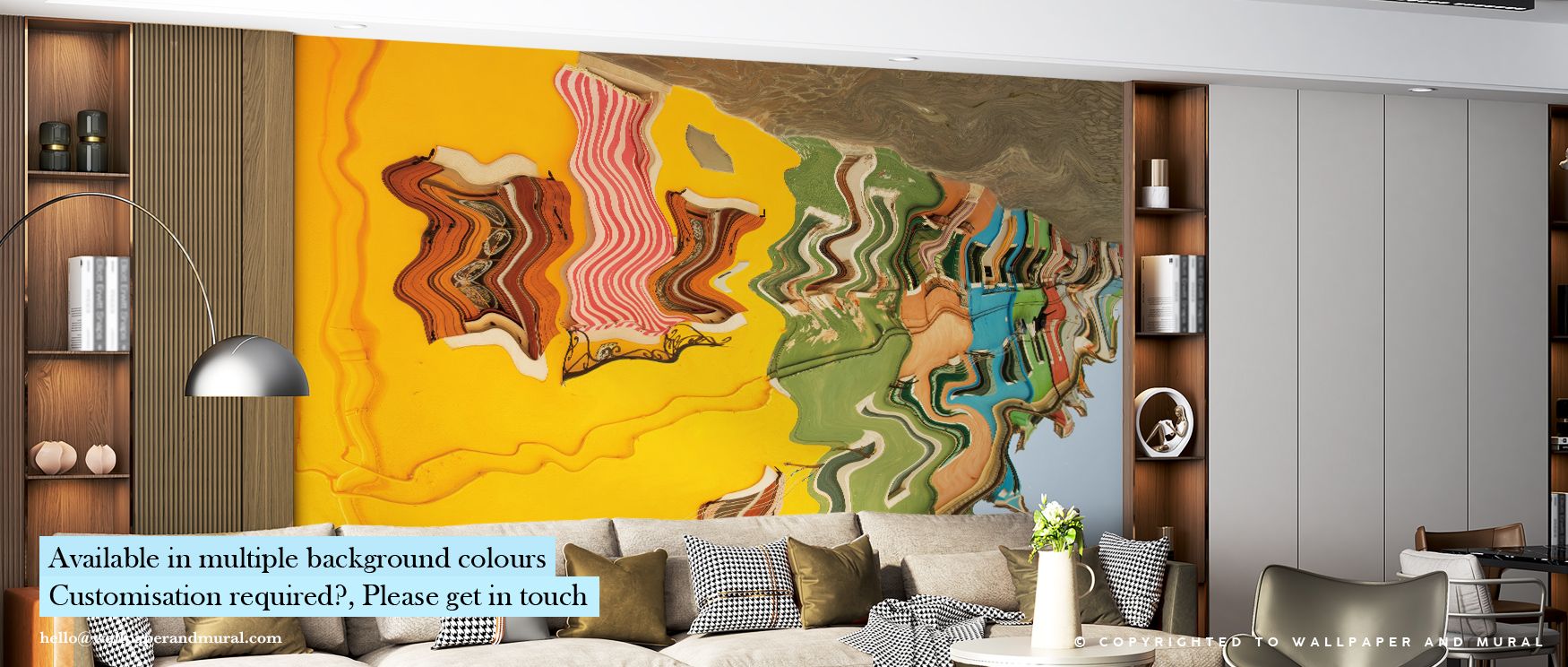 Gentle pastel tones move through Reflections of Burano VI Wallpaper, forming rhythm and reflection. Each color dances in symmetry, offering interiors vibrance. The mural enriches walls with life and movement, blending tone and structure through Venetian b