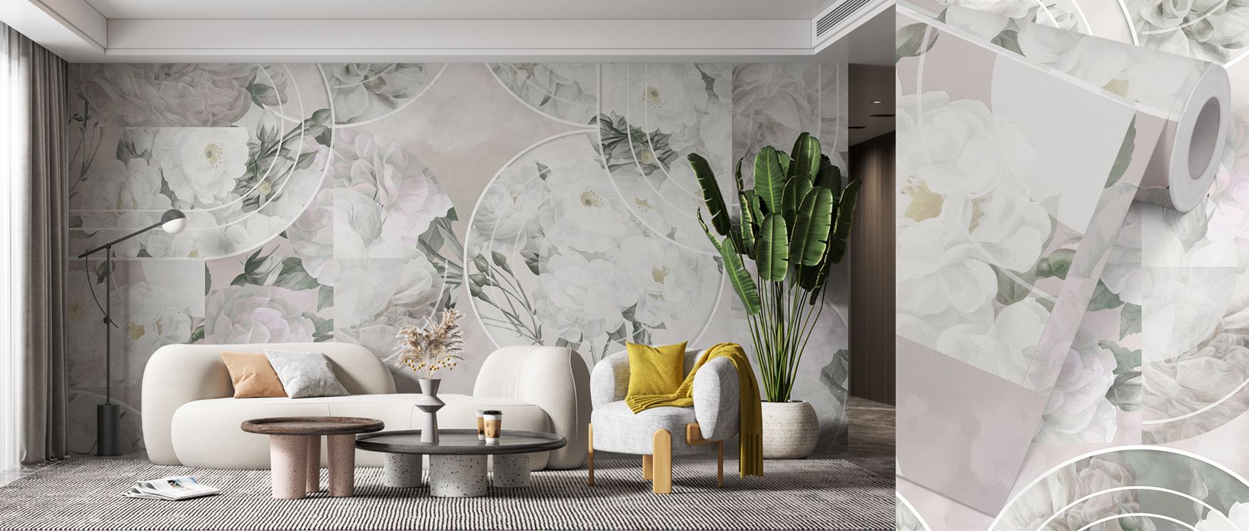 Within the Retro Roses Wallpaper, floral motifs evolve like whispered memories. The interplay of faded hues and gentle contrast brings grace and depth, shaping an atmosphere of vintage calm perfect for elegant interiors. 