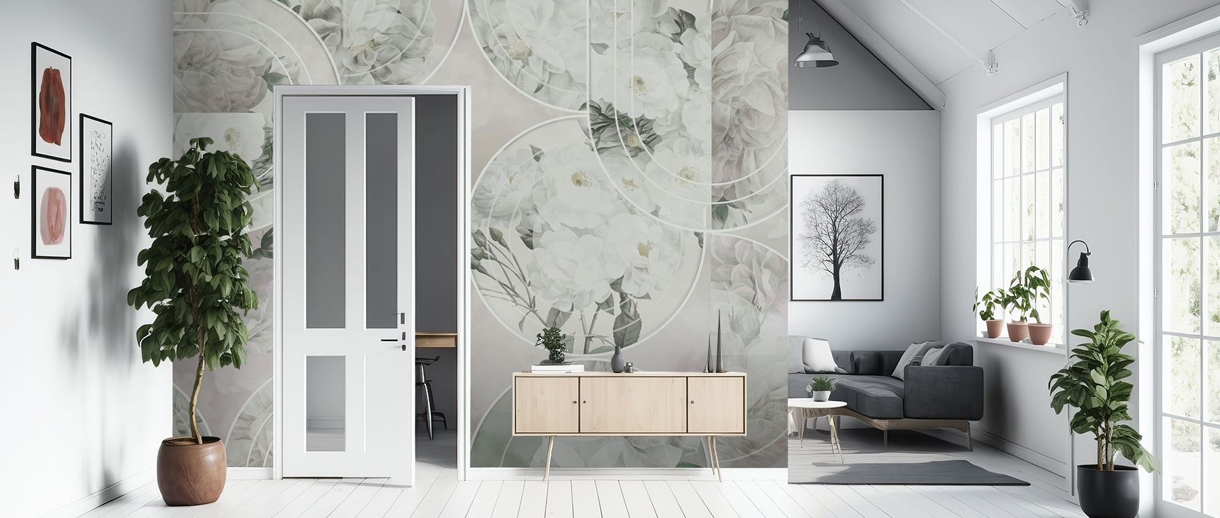 Evoking an era of soft charm, the Retro Roses Wallpaper blends delicate petals and muted shades into a mural of emotional depth. The gentle balance between nostalgia and modern calm creates a refined visual poetry across the walls. 
