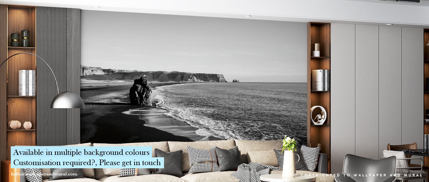 Within the Reynisfjara Wallpaper, basalt formations rise like ancient guardians beneath a veil of fog. Its moody aesthetic infuses walls with depth and poetic resonance, ideal for spaces wishing to convey the mysterious calm and powerful spirit of the Ice