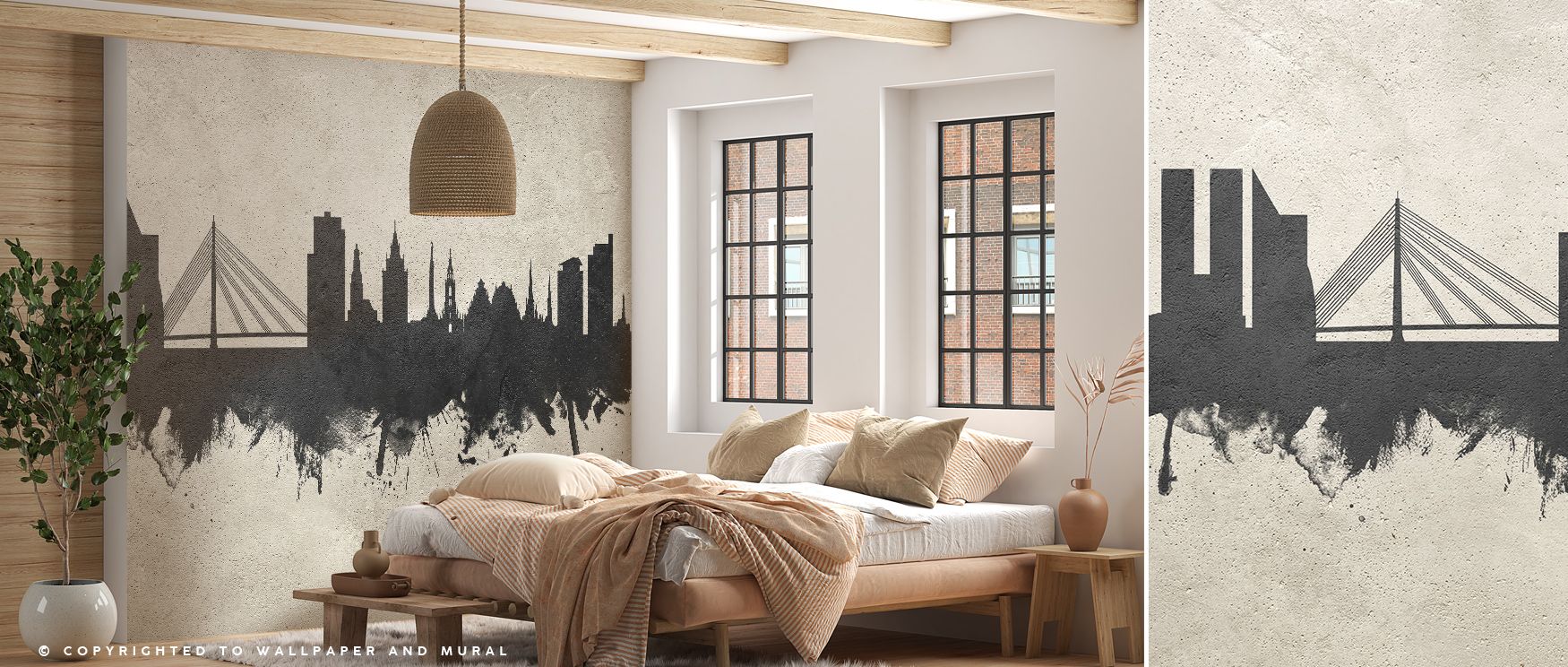 Refined geometry defines Riga Latvia Skyline Concrete Wallpaper, reflecting cool precision and soft endurance. Shades of silver-gray drift across outlines shaped by artistic symmetry, lending atmosphere of focus and ease suited for living areas celebratin