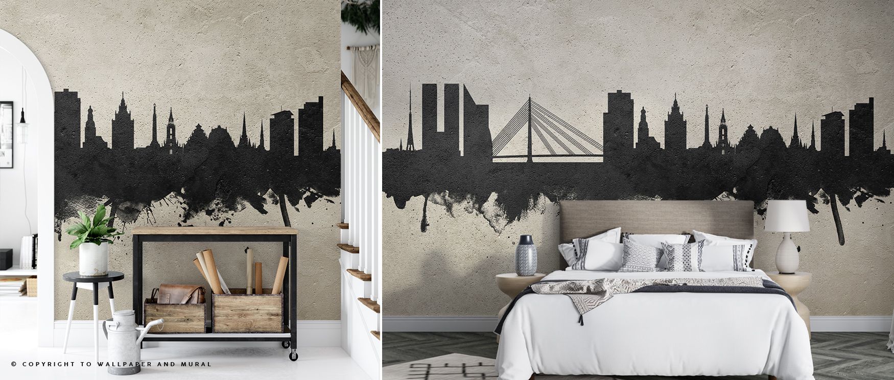 City symmetry emerges through Riga Latvia Skyline Concrete Wallpaper, uniting structural strength with soft luminosity. Balanced shades of graphite and smoke craft dimensional beauty ideal for environments devoted to design intelligence and understated ur