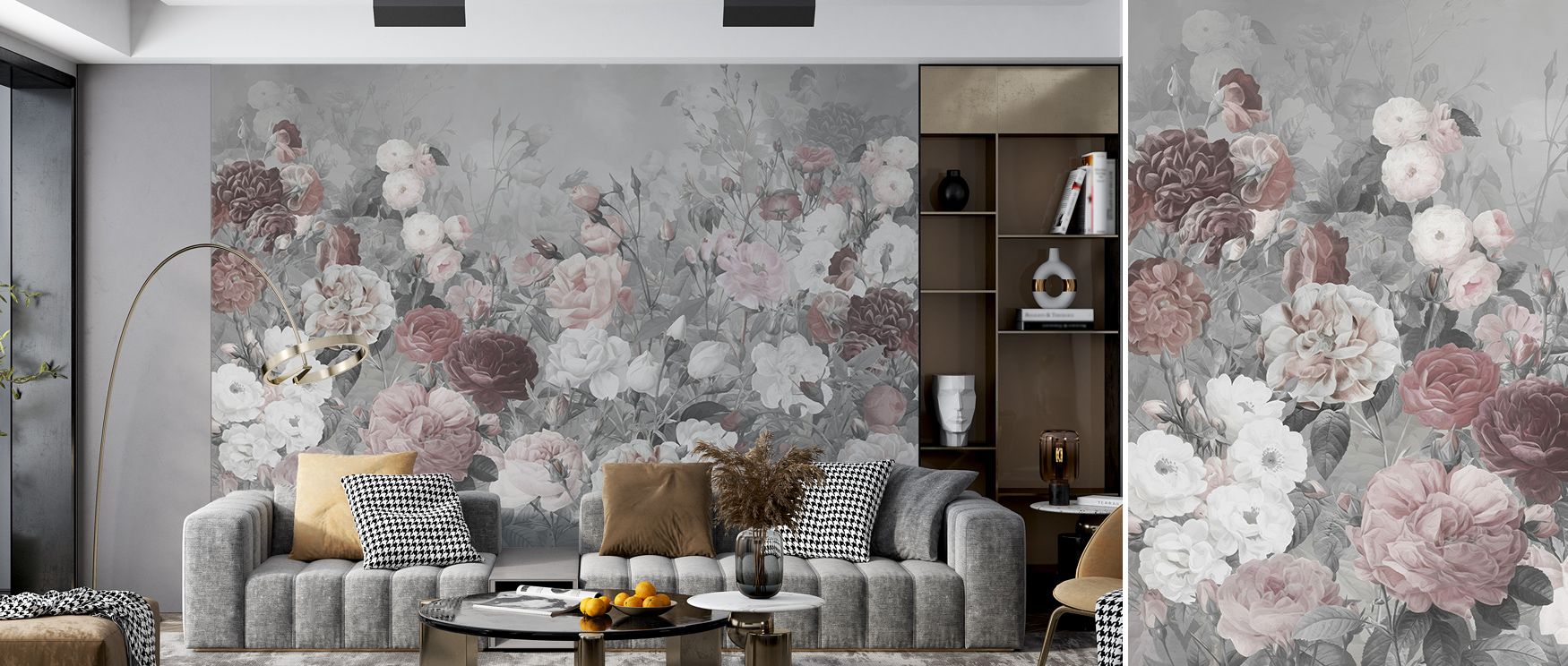 Romantic stillness lingers within Rose Garden Gray Wallpaper, capturing nature’s gentlest moment in gray bloom. Its elegant restraint harmonizes effortlessly with soft light, curating interiors infused with serenity and quiet bloom.