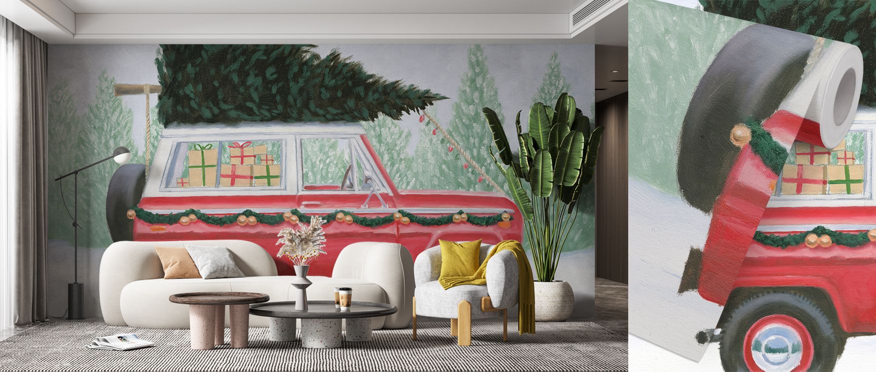Spirals of color emerge through Round The Tree Wallpaper, expressing motion through subtle rhythm. Its artistic design brings playful sophistication to interiors inspired by nature’s spontaneity and joyful beauty. 