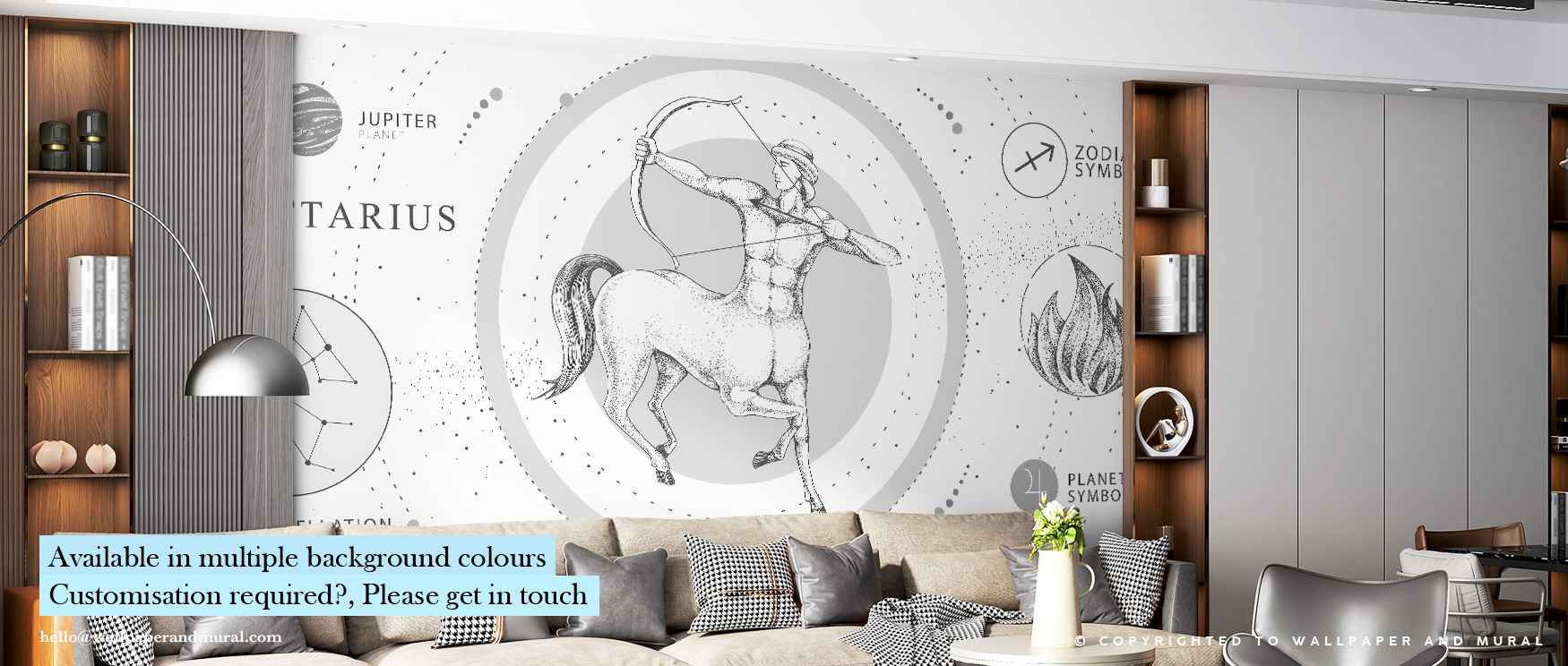 Golden constellations dance within Sagittarius Zodiac wallpaper, reflecting balance between structure and mysticism. Its tone captures strength in stillness, offering elegant rhythm ideal for rooms filled with introspection, creativity, and timeless desig