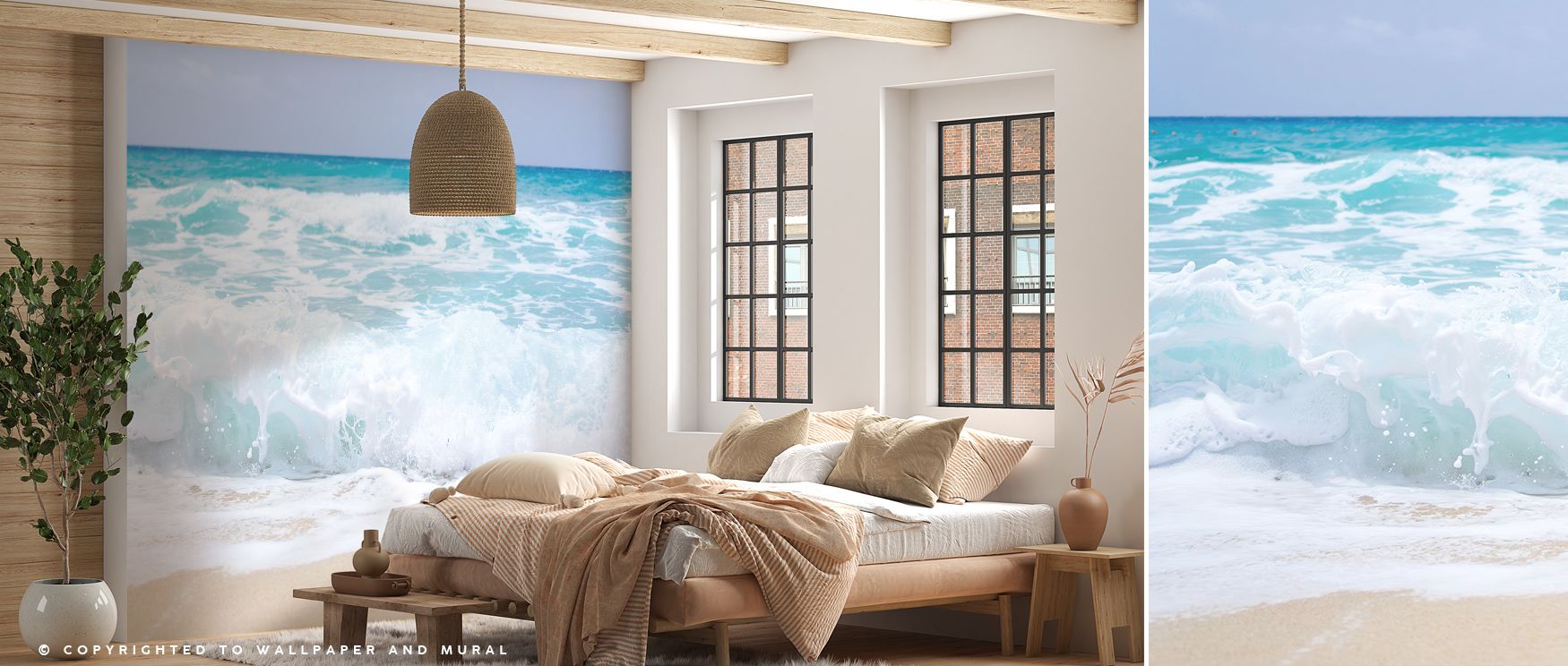 Delicate transitions of tone define Sandy Shore wallpaper. Each curve whispers movement as if shaped by breeze and water. The design’s smooth composition conveys peace and structure, enriching interiors with seaside grace, warmth, and contemplative beauty