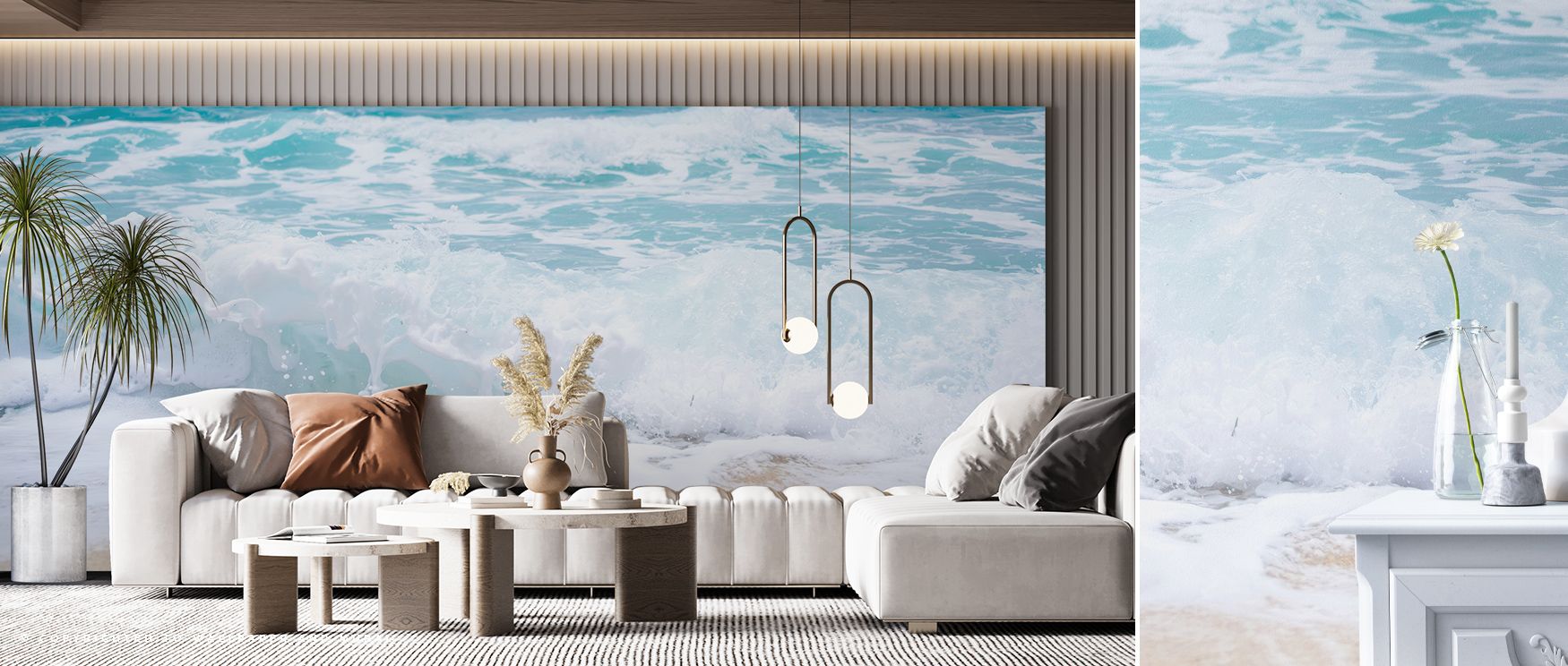 Sandy Shore wallpaper creates an experience of tactile peace. Its creamy gradients reflect the stillness of sand at rest, inspiring light-filled interiors. With gentle fluidity and understated design, it transforms walls into immersive scenes of coastal s