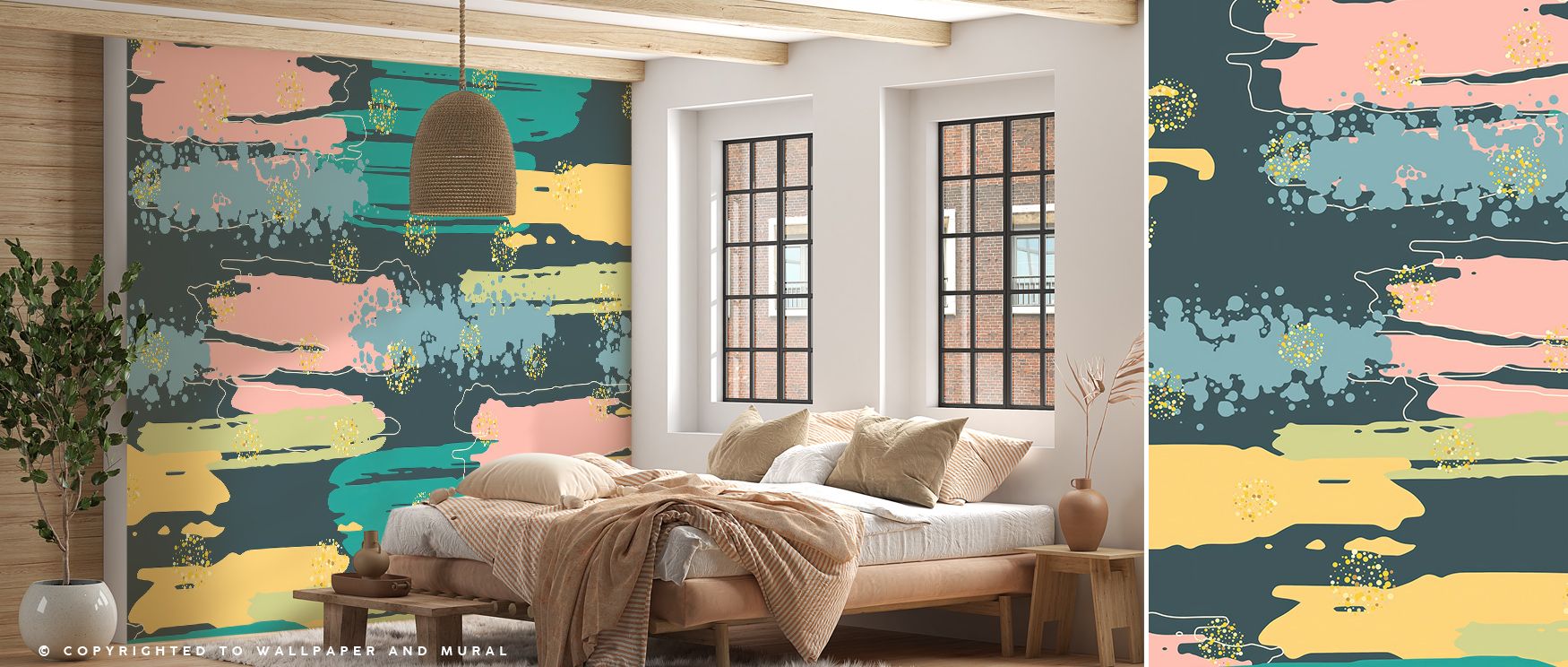 Shape And Splash Dark Wallpaper captures abstraction in motion through swirling tones and balanced contrast. Each layered detail invites the viewer to explore the interplay of darkness and texture, making interiors feel both dramatic and serene.