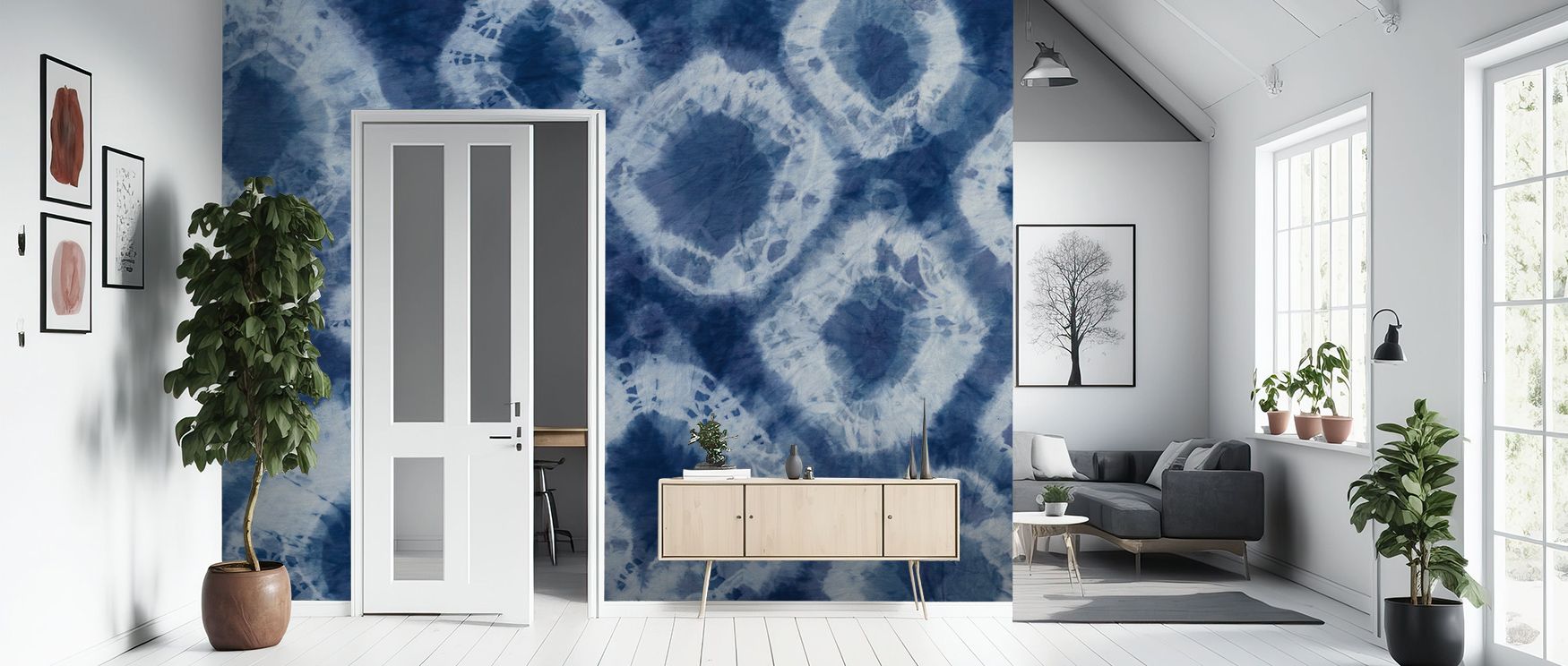 Shiboriscape Cells Wallpaper unites natural inspiration and artistic abstraction, forming an evolving pattern that breathes across surfaces. Its quiet intensity transforms interiors into meditative sanctuaries filled with visual texture and poetic calm.