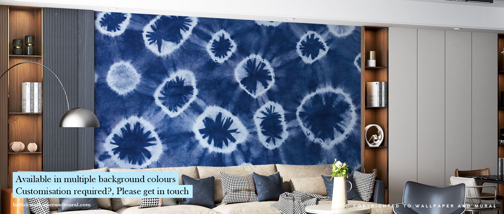 Luminous tendrils glow within Shiboriscape Jellyfish Wallpaper, dancing through waves of soft blue tones. The tranquil flow of form and light transforms walls into peaceful aquatic vistas filled with timeless grace and organic motion.