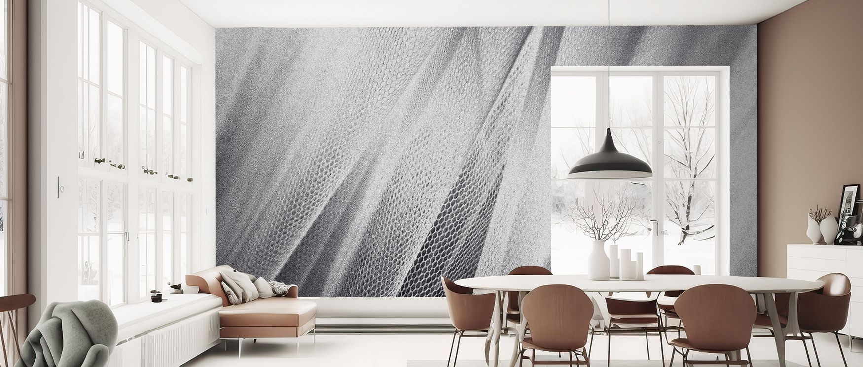 Quietly mesmerizing, Sirtalis Serpent Wallpaper mirrors the sinuous grace of wildlife in motion. Its fluid structure and glowing details elevate interiors into serene expressions of natural artistry and timeless form.