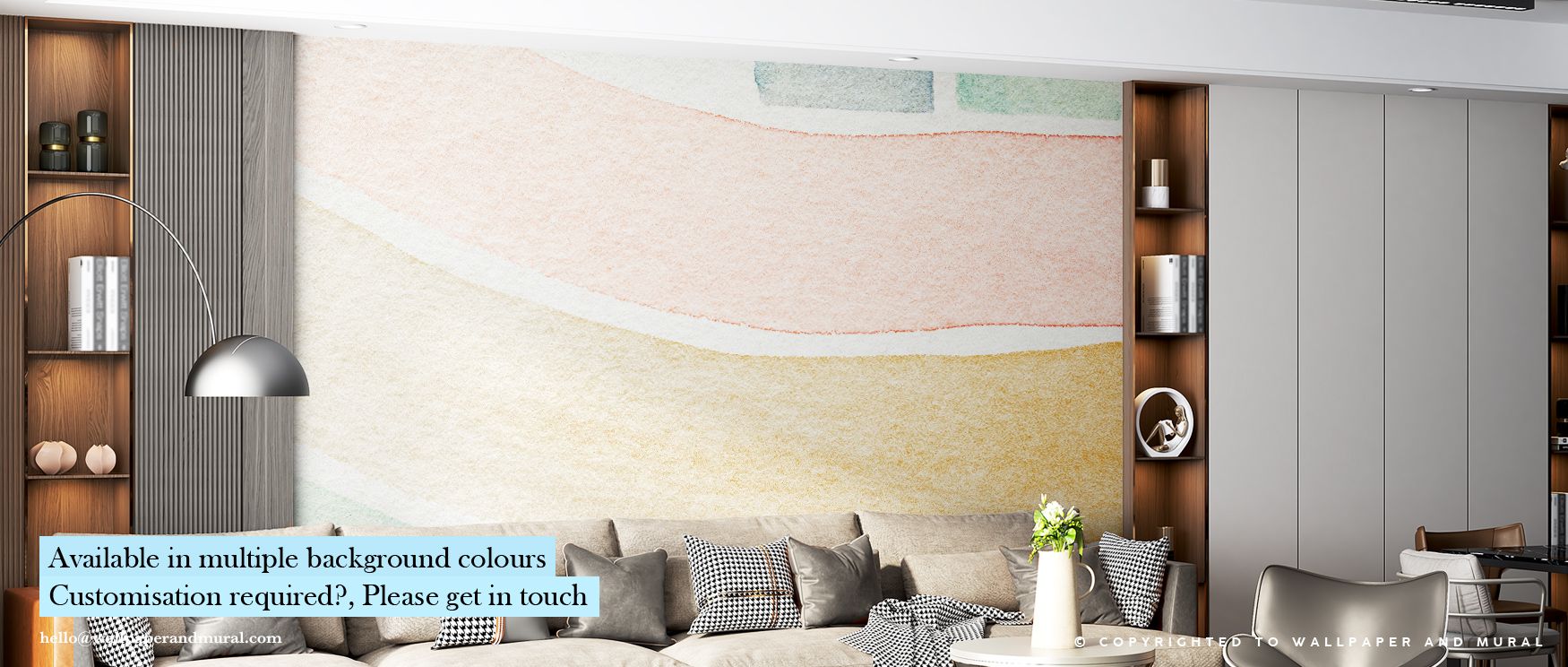 Smear Wallpaper captures the fluidity of creative motion through painterly forms that ripple with depth. The surface shimmers gently under changing light, producing an atmosphere of expressive calm and modern refinement.