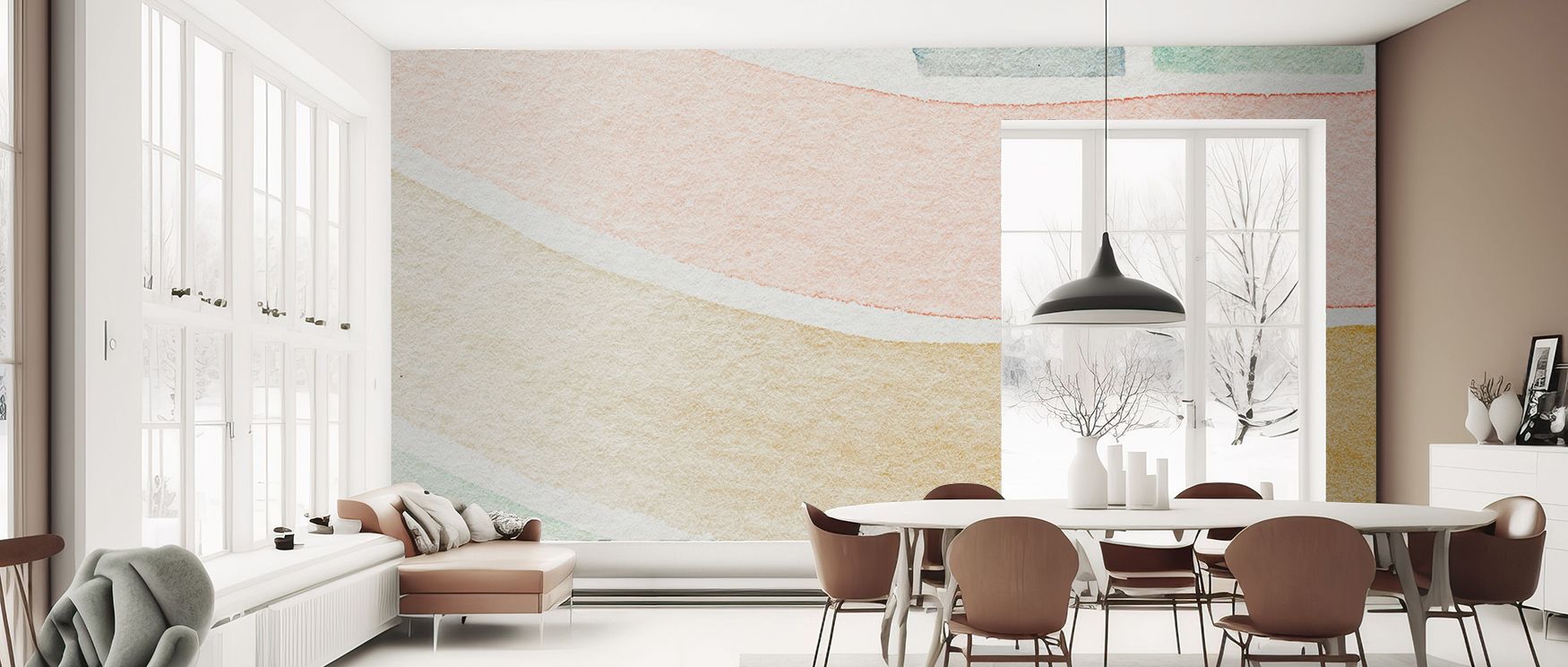 Smear Wallpaper evokes painterly serenity, uniting spontaneous energy with structured beauty. Its dynamic rhythm and nuanced color harmony lend rooms an aura of creative sophistication and gentle vitality.