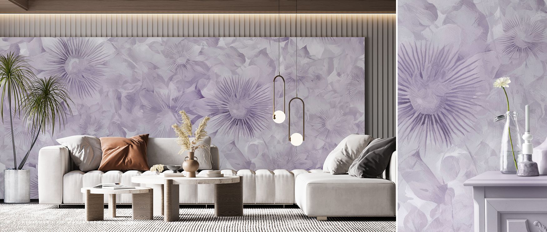 Soft transitions of tone within Smiling Flowers Wallpaper reveal the dance of color and air. Its blooming patterns celebrate nature’s liveliness while adding gentle sophistication to uplifting interior designs.