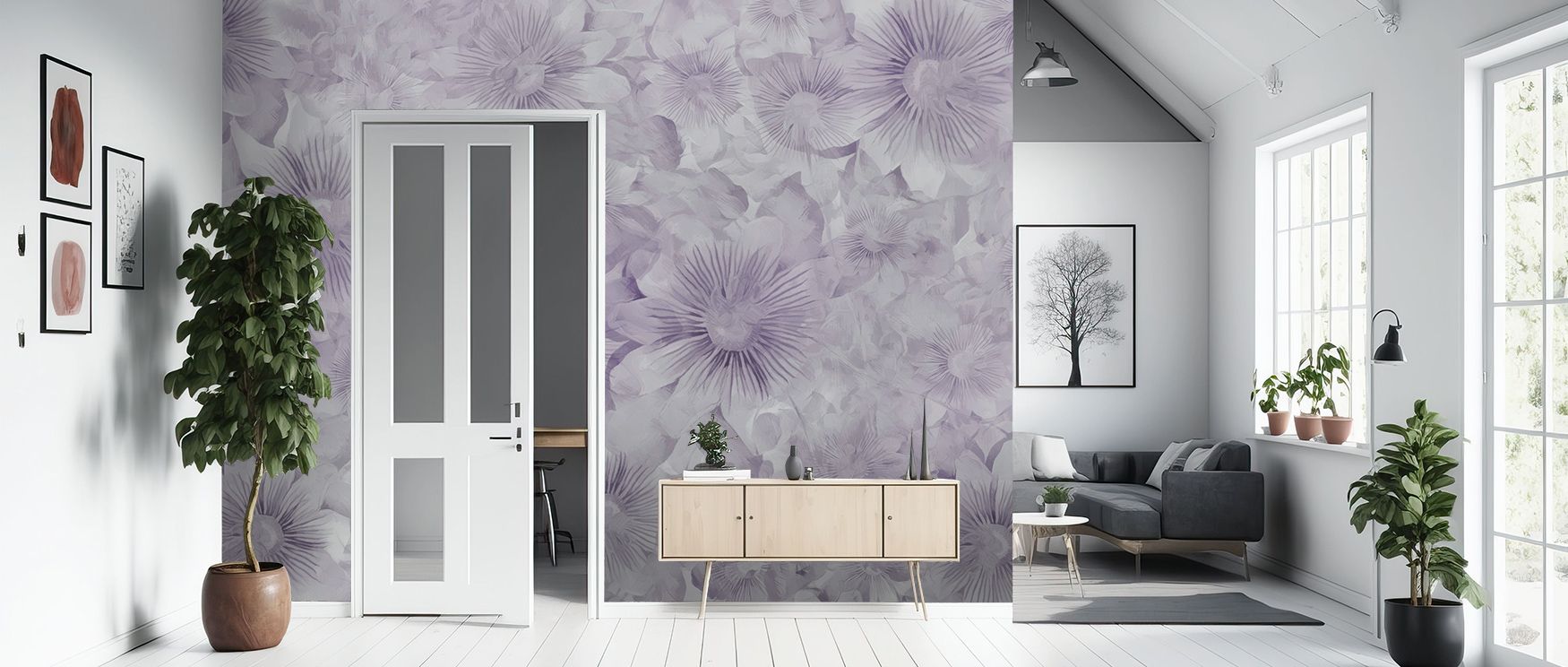 Each brushstroke in Smiling Flowers Wallpaper carries warmth and vitality. The layered blossoms pulse with vibrant energy, enveloping spaces in floral joy and refined artistic balance.