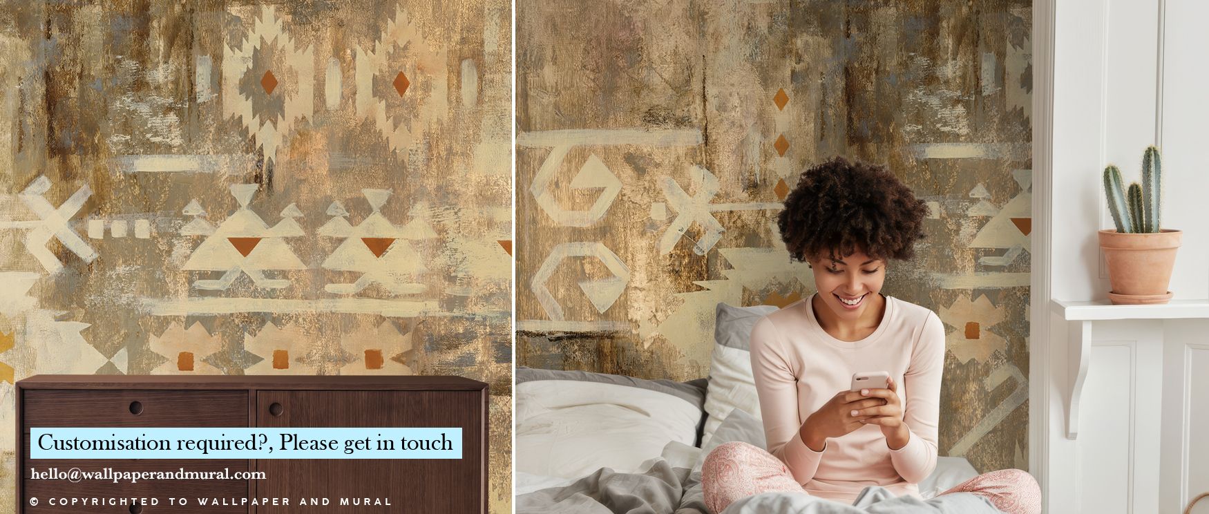 Southwest Design III Wallpaper integrates vibrant southwestern colors and detailed motifs, producing a lively, artistic interior atmosphere. Patterned layers create depth, while subtle gradients add dimension. Perfect for living rooms. Textures and rhythm