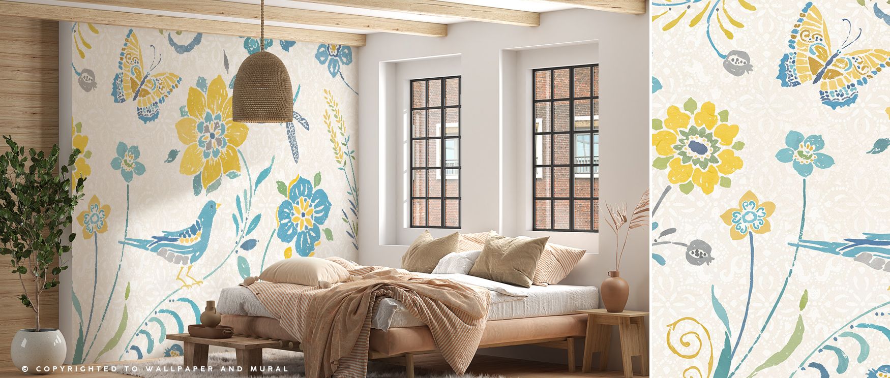 Vibrant motifs and intricate designs define Spanish Impressions I Wallpaper. Layered textures and color harmonies enhance visual depth, producing dynamic, engaging interiors. Geometric and ornamental patterns interact fluidly across wall surfaces, highlig