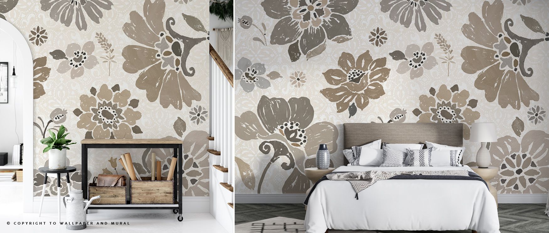 Spanish Impressions VII Neutral Wallpaper highlights subtle Spanish motifs through rhythmic patterns and soft neutral colors. Layered textures add depth and dimension, enhancing serene sophistication. Perfect for living rooms. Walls transform into refined