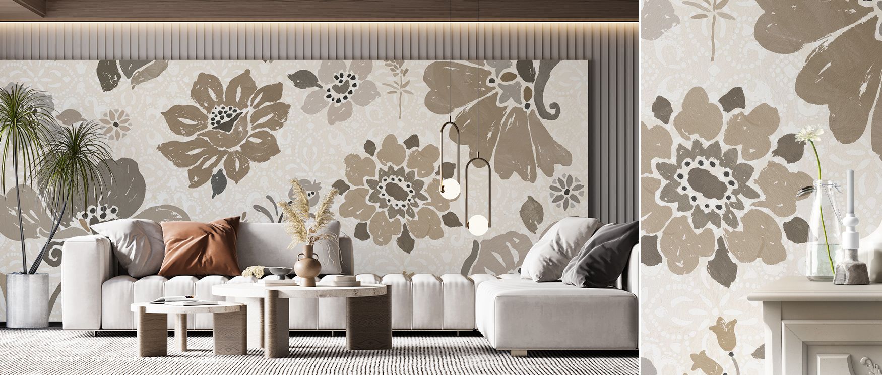 Spanish Impressions VII Neutral Wallpaper combines intricate patterns with soft neutral tones to create immersive and sophisticated interiors. Layered textures emphasize depth, while subtle gradients highlight motifs. Perfect for living rooms. Walls gain 
