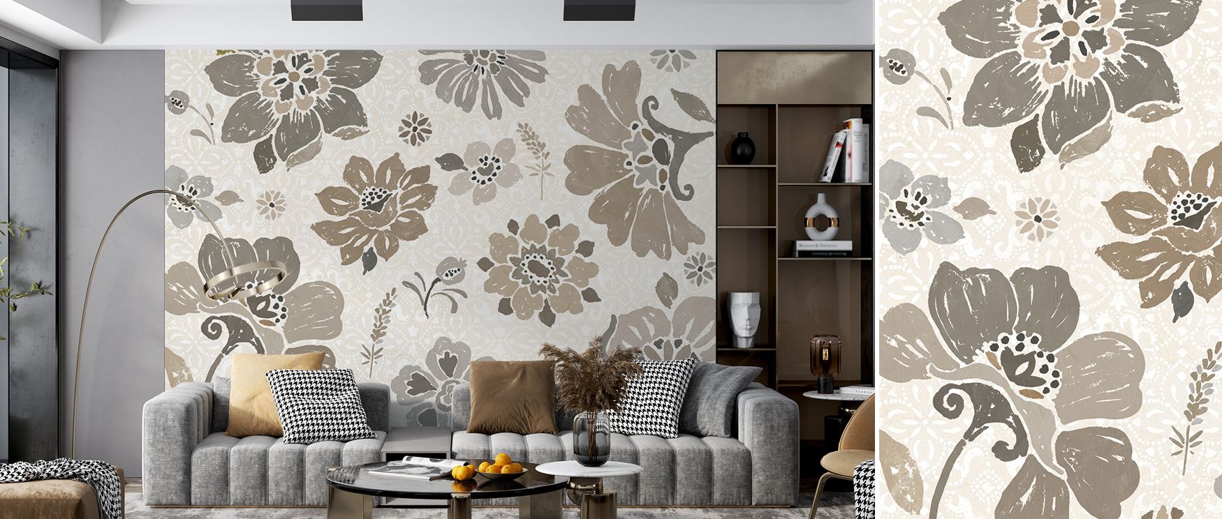 Spanish Impressions VII Neutral Wallpaper offers elegant interiors through layered patterns, neutral tones, and intricate motifs. Rhythmic designs create movement and visual interest. Perfect for living rooms. Each wall becomes a culturally inspired, arti