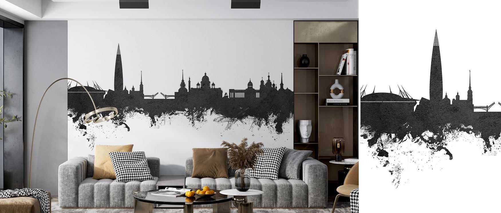 City grandeur endures in St Petersburg Russia Skyline Black & White Wallpaper. Elegant lines and balanced monochrome layers create timeless interiors. Perfect for living rooms. Each wall becomes an expressive statement of culture, design, and calm sophist