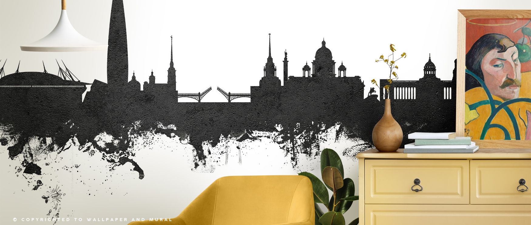 Historic resonance flows through St Petersburg Russia Skyline Black & White Wallpaper, where tonal subtleties frame elegant structures in poised calm. Perfect for living rooms. Light diffusion and textural variation enrich ambience with depth and understa