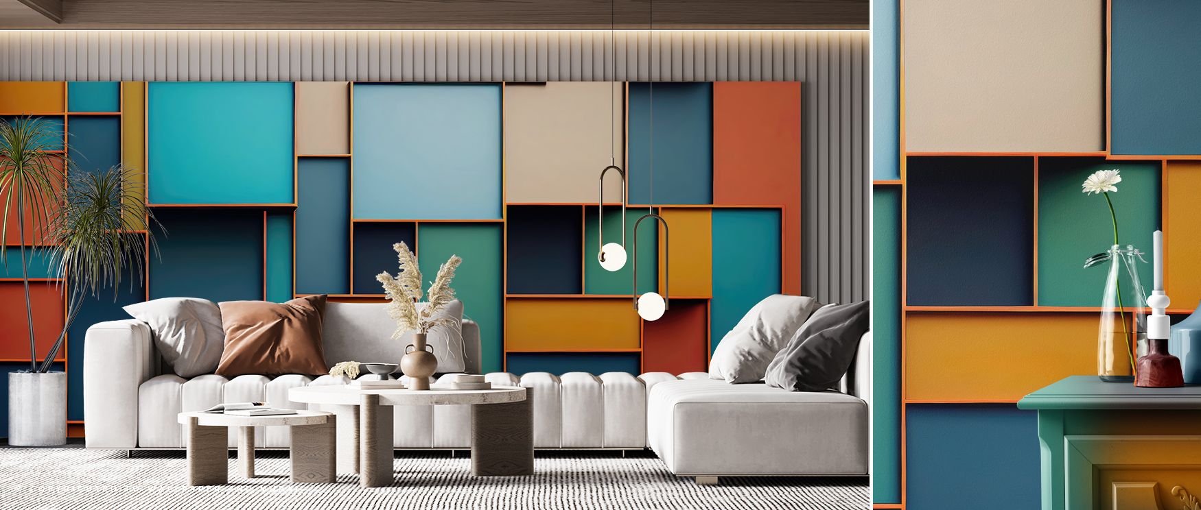 Contemporary artistry defines Stack Wallpaper as bold geometry meets quiet minimalism. Layered planes and tonal shading form texture and refinement. Perfect for living rooms. Rhythm of pattern and shadow transforms walls into balanced, modern compositions
