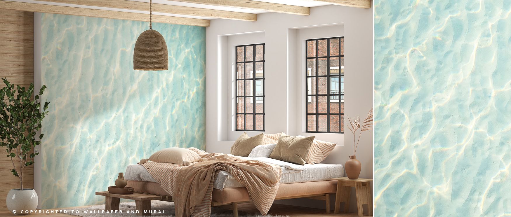 Fluid artistry defines Still Ocean Wallpaper, depicting the sea’s infinite calm through subtle texture. Its gradient flow of cool tones evokes clarity and meditative grace that transforms interiors into peaceful sanctuaries. 