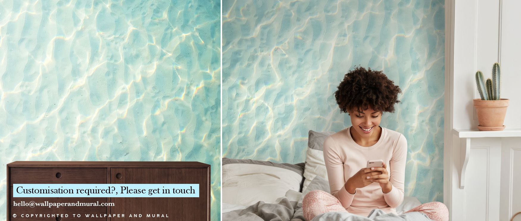 Soft reflections gleam across Still Ocean Wallpaper, blending sea-inspired tones in perfect rhythm. The gentle design adds warmth and quiet sophistication, making walls appear boundless and serene through balanced color and movement. 
