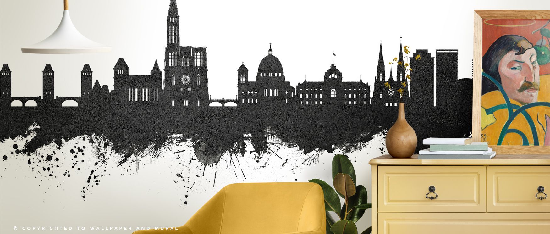 A tranquil energy emanates from Strasbourg France Skyline Black & White Wallpaper, merging history and elegance. Its layered tones and architectural silhouettes bring refined balance and quiet sophistication to modern spaces.