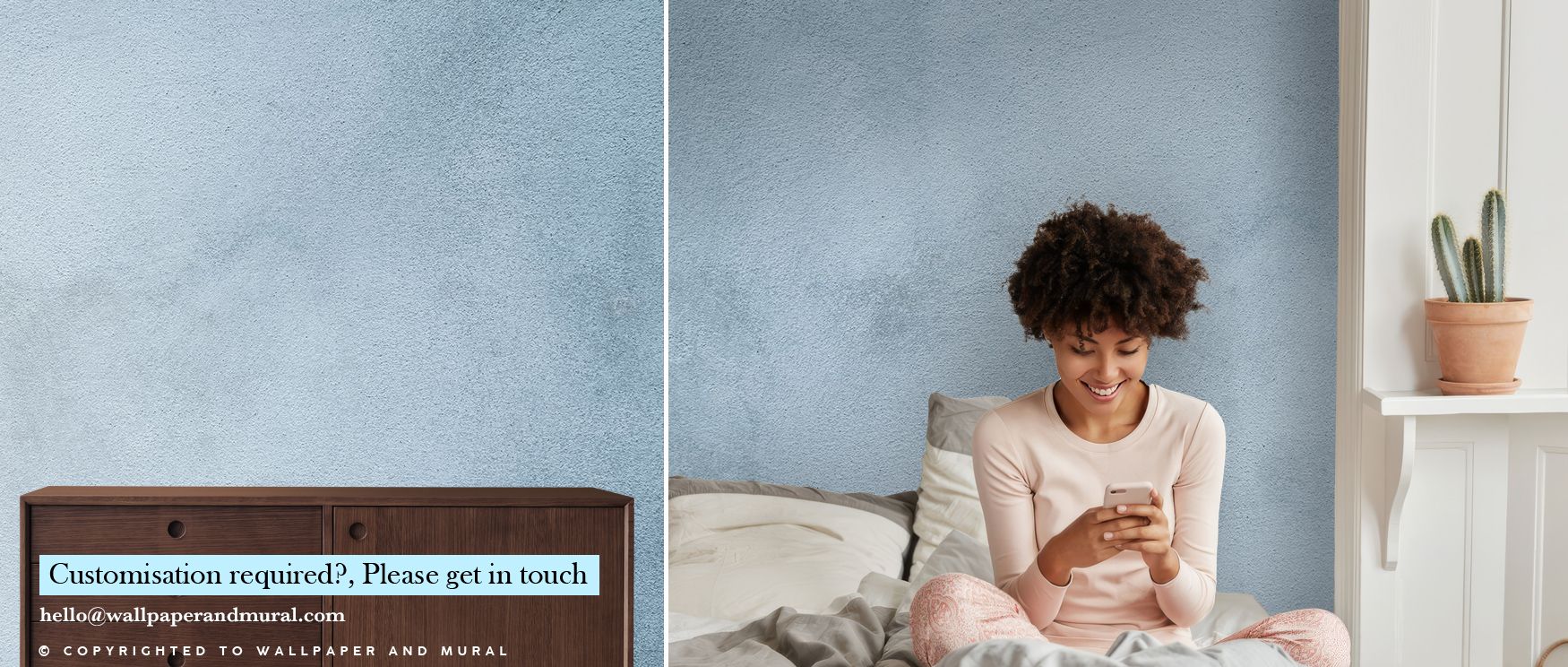 Cool tones and graceful movement define Stucco, Ice Blue Wallpaper. The design’s soft color depth captures both precision and warmth, surrounding rooms with tranquility and sculptural beauty. 