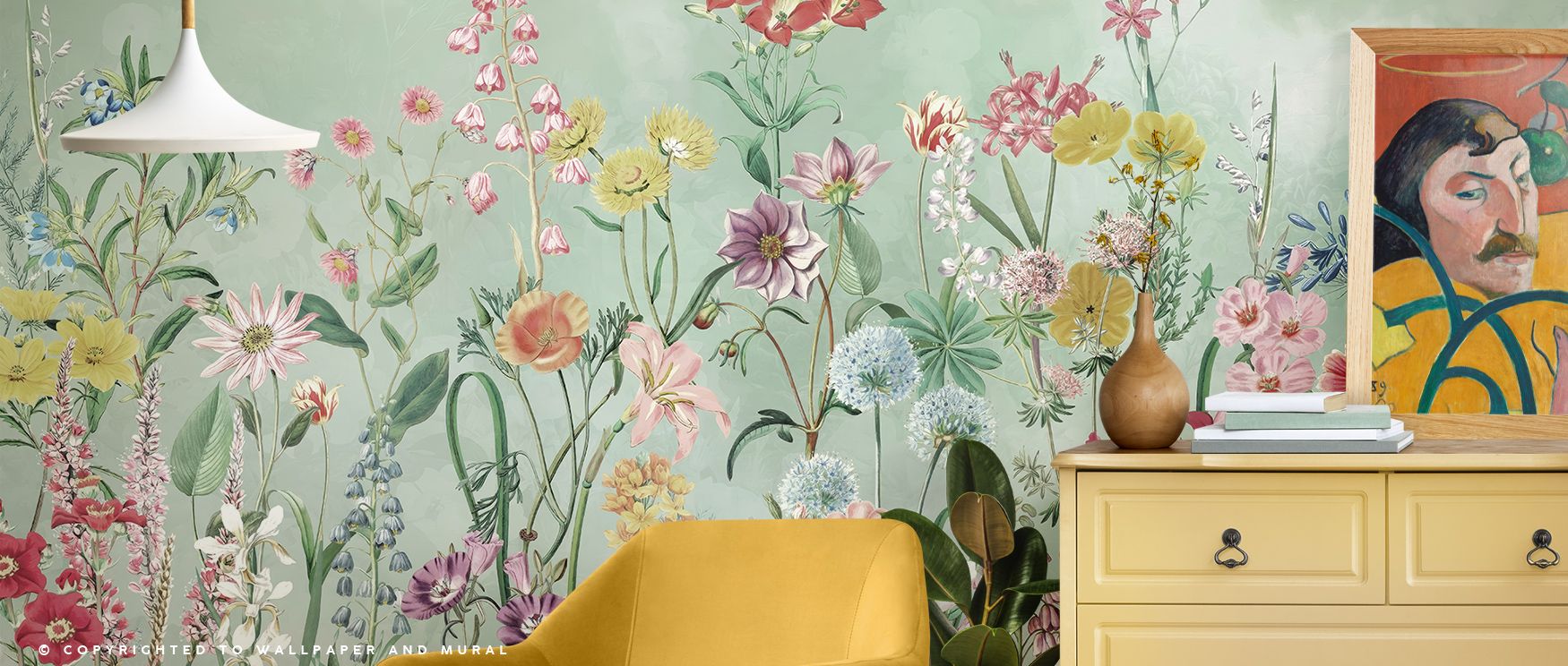 Every detail in Summer Meadow in Bright Green Wallpaper captures the beauty of open fields. The mural’s soft hues and radiant composition connect your home to the heart of nature’s everlasting summer. 