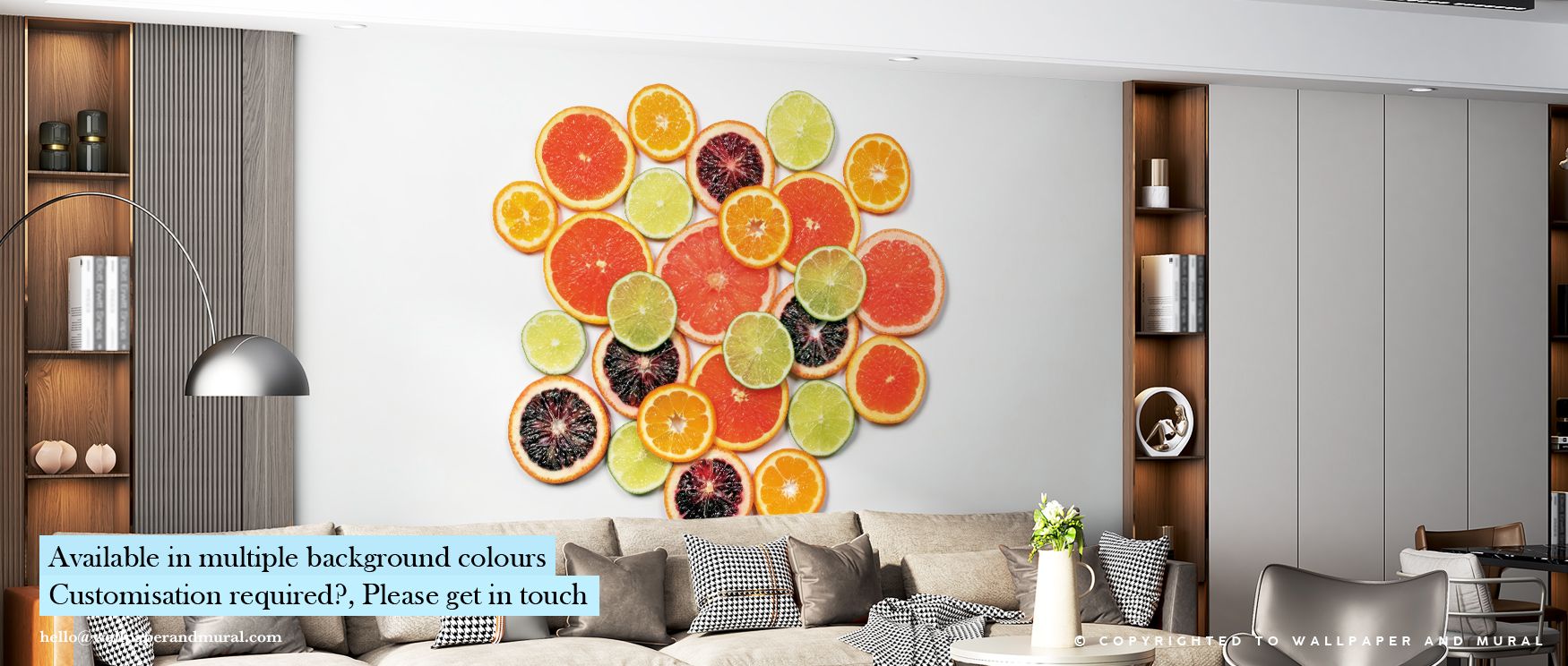 Sunny Citrus III Wallpaper blossoms with joy through its radiant palette and rhythmic composition. The design celebrates nature’s brilliance, enriching interiors with freshness and optimism that lasts all year. 