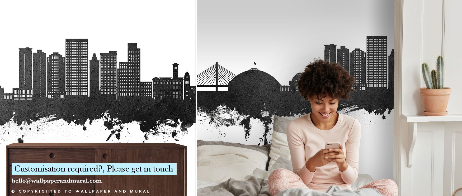 Layers of contrast give Tacoma Washington Skyline Black & White Wallpaper its sculptural quality. Light, shadow, and structure interact seamlessly, transforming walls into refined urban landscapes filled with timeless sophistication and visual intrigue. 