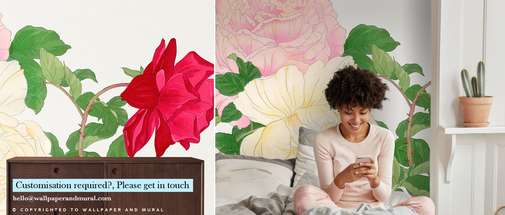 Tanigami Rose Trio’s blossoms evoke nostalgia and poetic beauty. Their softly rendered tones of cream and blush inspire calm interiors imbued with delicate light, transforming spaces into havens of contemplation and aesthetic serenity. 