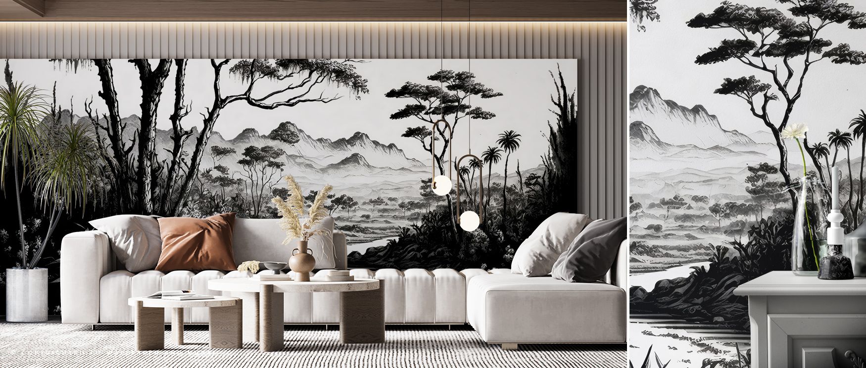 Golden constellations of Taurus shimmer across deep blue skies, merging art and astrology into a luminous statement. The pattern balances power and peace, wrapping interiors in cosmic elegance and soulful calm through softly layered illumination. 