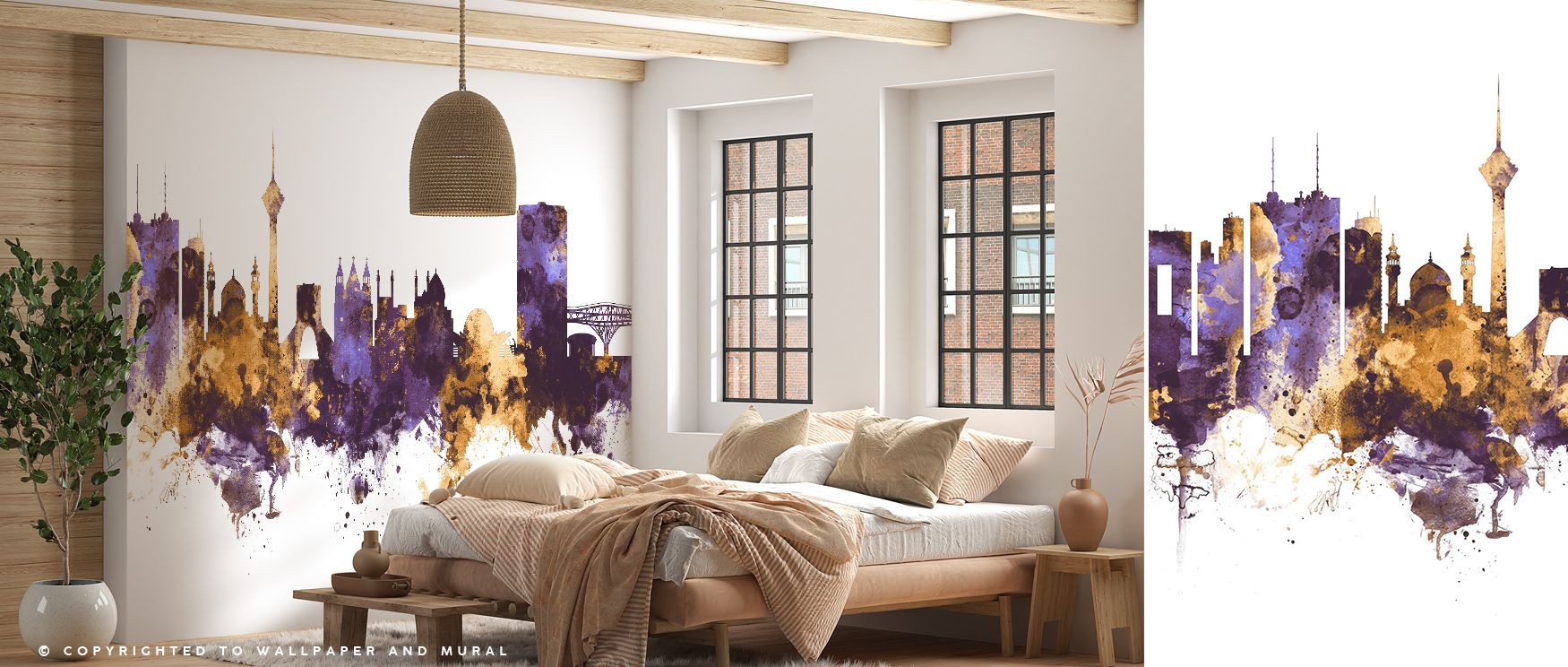Across Tehran Iran Skyline Purple & Gold, vibrant reflections shimmer like night jewels. Each silhouette echoes cultural pride and creative ambition, bringing energy and tranquility together in one elegant visual flow that enriches interiors with depth an