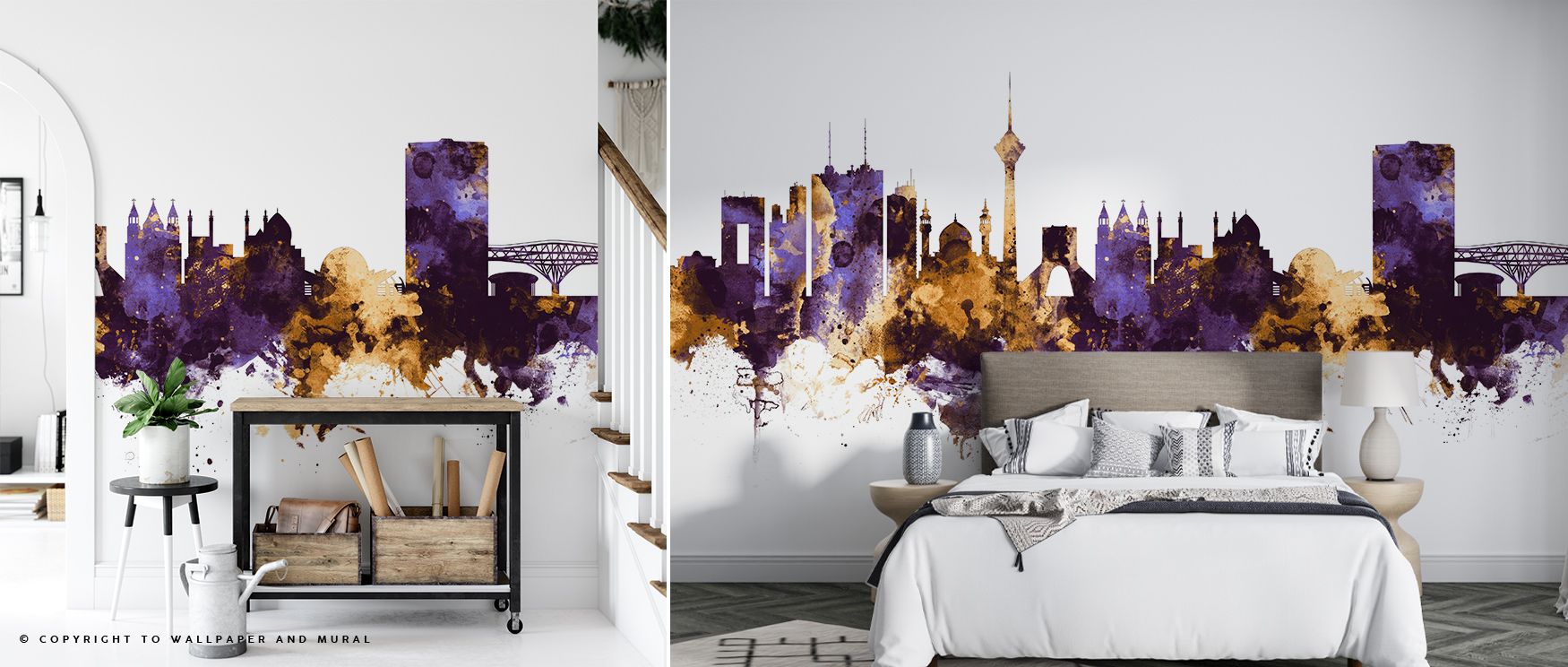 This design frames Tehran’s silhouette through gradients of plum and bronze light. Its reflective beauty transforms interiors into spaces of poised elegance, infusing rooms with cultural resonance and contemporary harmony that feels timeless. 