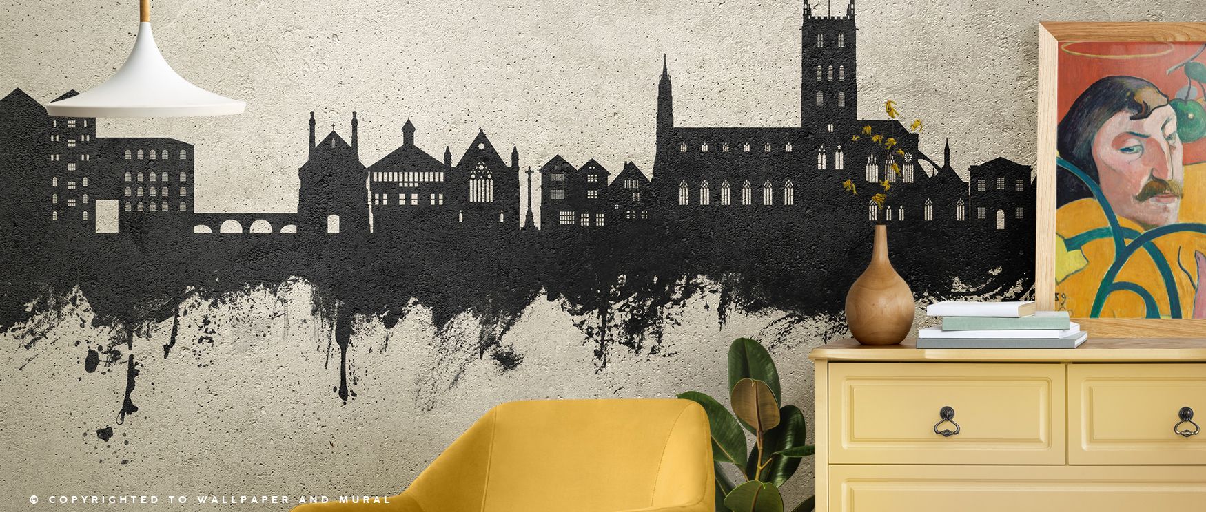 Across Tewkesbury England Skyline Concrete, soft contrasts define the horizon. The skyline’s composition becomes abstract and graceful, adding tranquil dimension and neutral elegance to modern interiors that value subtle structure and timeless style. 