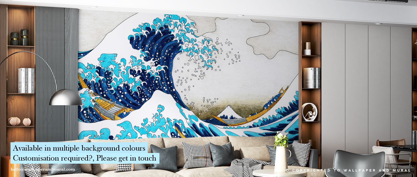 Each contour in The Great Wave of Kanagawa seems to move with hidden energy. The design’s luminous contrasts and flowing geometry surround interiors with immersive beauty, creating a space that feels both vast and intimate, imbued with history and artisti