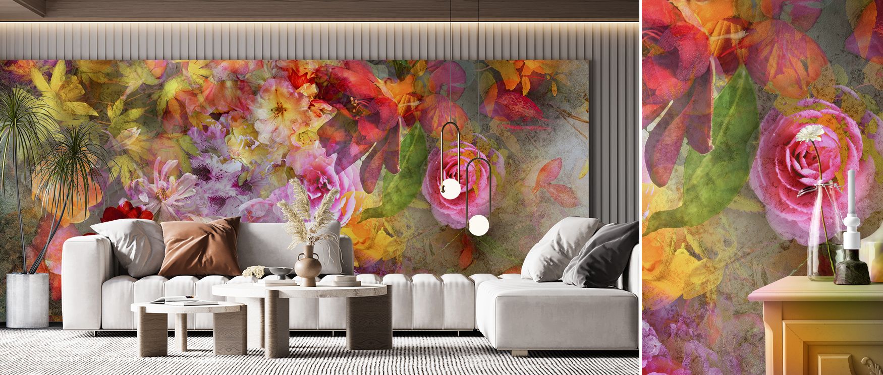 Through The Painted Veil, art and design merge into one composition of emotion and restraint. Its colors shift gently, evoking peace and visual poetry that enrich interiors with warmth and delicate artistry. 