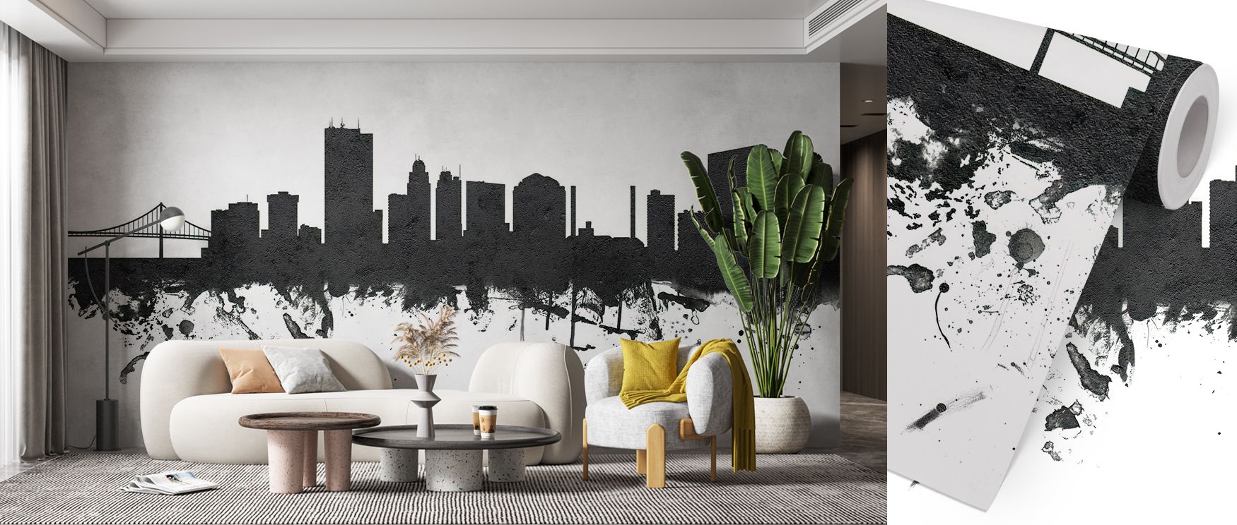 Across Toledo Ohio Skyline Black & White, form becomes art through shadow and line. Each silhouette contributes to a visual cadence that enhances interiors with quiet power and understated sophistication ideal for refined urban rooms. 